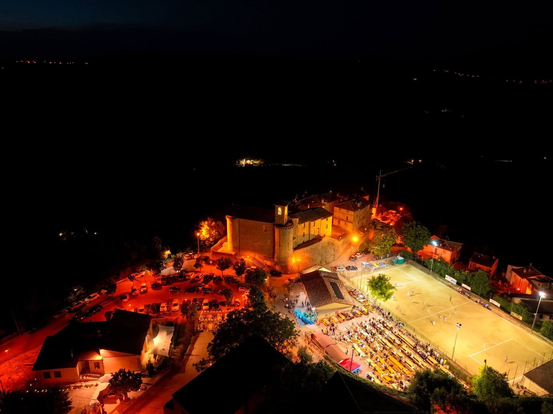 Gaglietole vista dal drone di notte durante la sagra