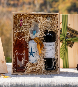 Cofanetto regalo con le bottiglie Cinino e Marmocchio di Agri Segretum
